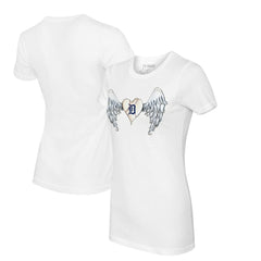 Detroit Tigers Tiny Turnip Women's Angel Wings T-Shirt - White - MLB Online