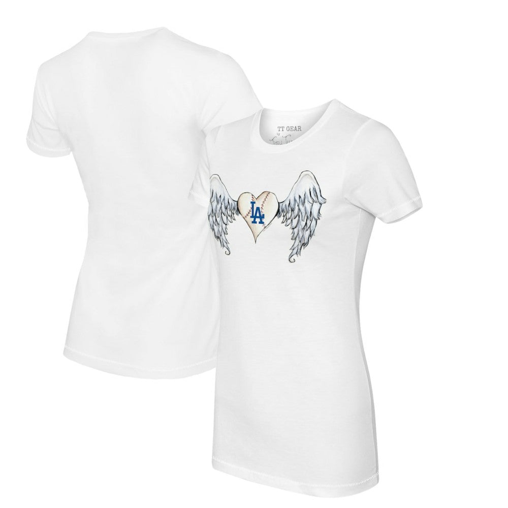 Los Angeles Dodgers Tiny Turnip Women's Angel Wings T-Shirt - White - MLB Discount