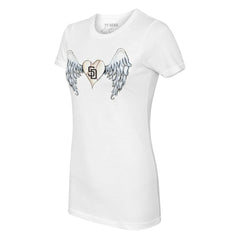 San Diego Padres Tiny Turnip Women's Angel Wings T-Shirt - White - MLB Sale