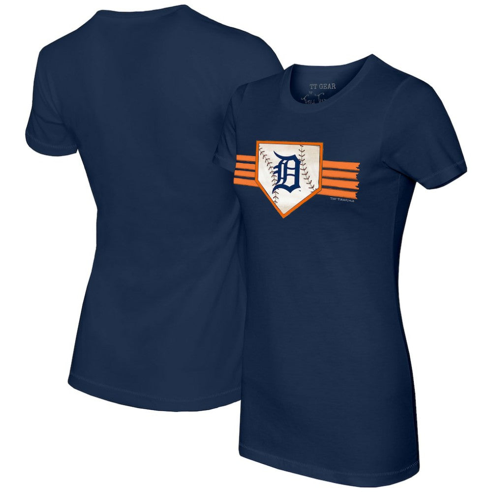Detroit Tigers Tiny Turnip Women's Base Stripe T-Shirt - Navy - MLB Online