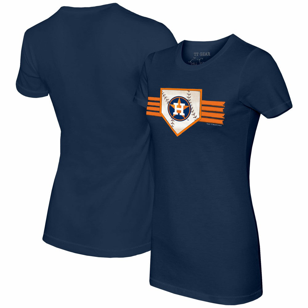 Houston Astros Tiny Turnip Women's Base Stripe T-Shirt - Navy - MLB on Sale