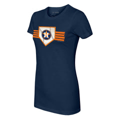 Houston Astros Tiny Turnip Women's Base Stripe T-Shirt - Navy - MLB on Sale