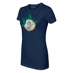 Seattle Mariners Tiny Turnip Women's Baseball Bow T-Shirt - Navy - MLB Online