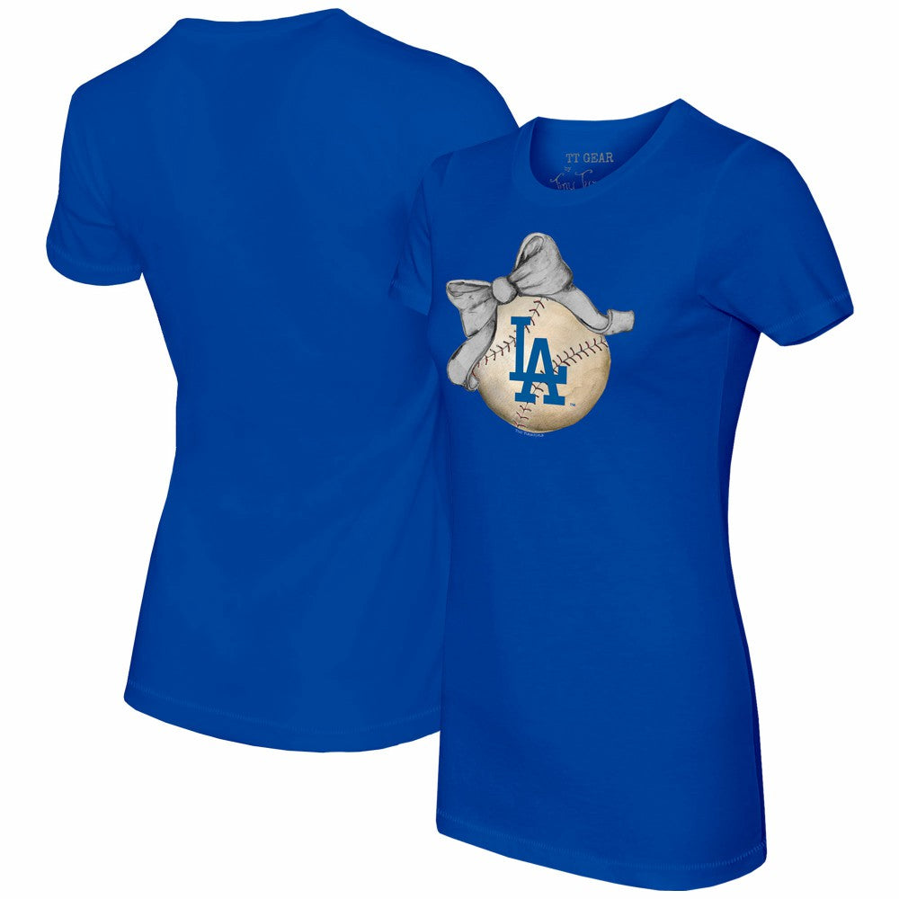 Los Angeles Dodgers Tiny Turnip Women's Baseball Bow T-Shirt - Royal - MLB Online