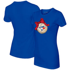 Toronto Blue Jays Tiny Turnip Women's Baseball Bow T-Shirt - Royal - MLB Lifestyle