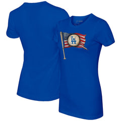 Los Angeles Dodgers Tiny Turnip Women's Baseball Flag T-Shirt - Royal - MLB Online