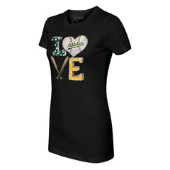 Athletics Tiny Turnip Women's Baseball Love T-Shirt - Black - MLB Online