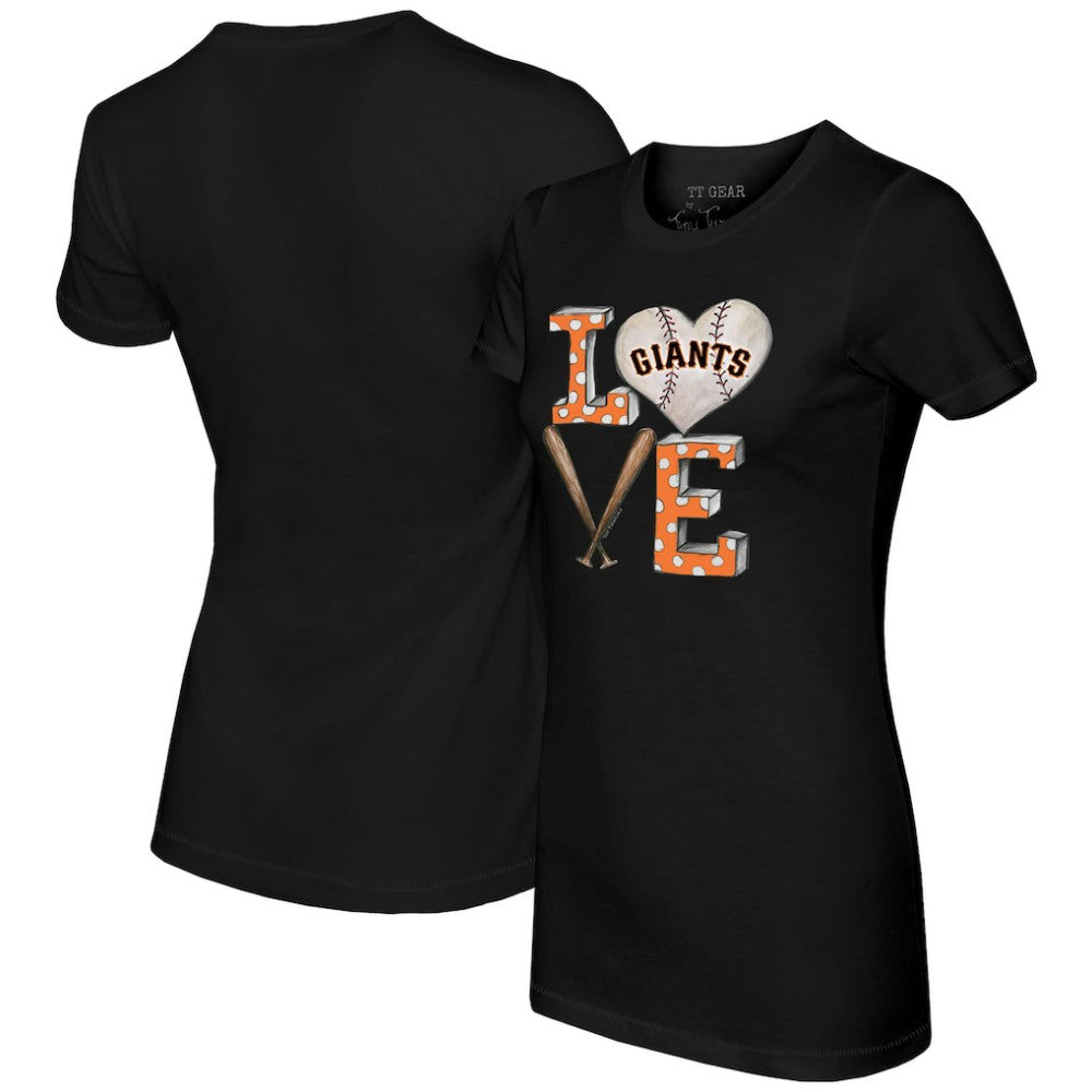 San Francisco Giants Tiny Turnip Women's Baseball Love T-Shirt - Black - MLB Lifestyle
