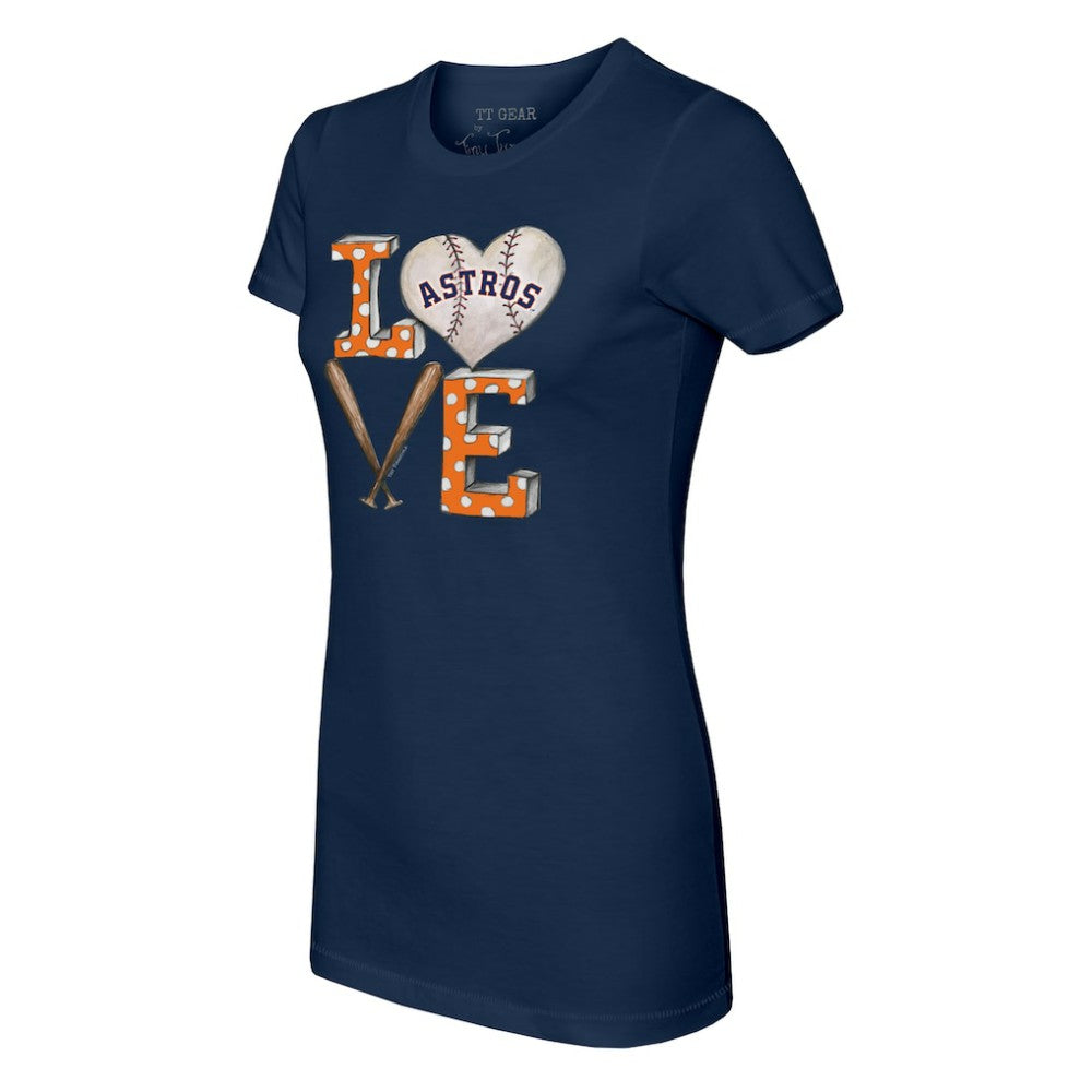 Houston Astros Tiny Turnip Women's Baseball Love T-Shirt - Navy - MLB Sale
