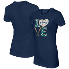 Seattle Mariners Tiny Turnip Women's Baseball Love T-Shirt - Navy - MLB Lifestyle