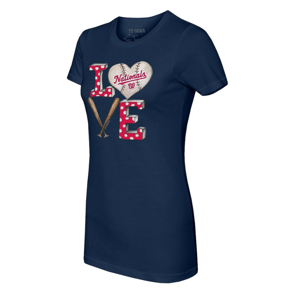 Washington Nationals Tiny Turnip Women's Baseball Love T-Shirt - Navy - MLB Lifestyle