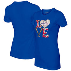 Texas Rangers Tiny Turnip Women's Baseball Love T-Shirt - Royal - MLB on Sale