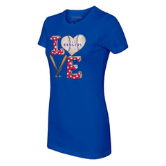 Texas Rangers Tiny Turnip Women's Baseball Love T-Shirt - Royal - MLB on Sale
