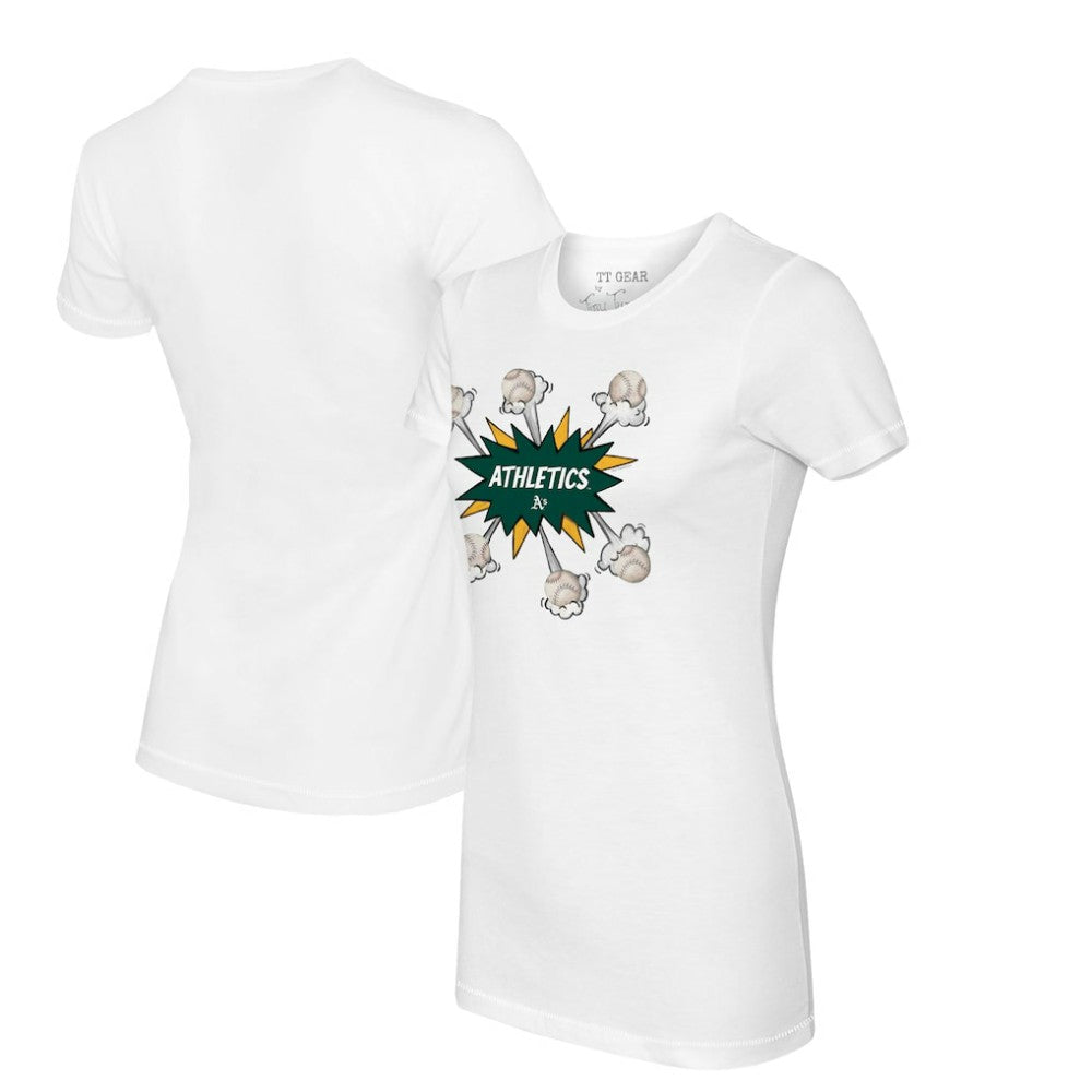 Athletics Tiny Turnip Women's Baseball Pow T-Shirt - White - MLB Lifestyle