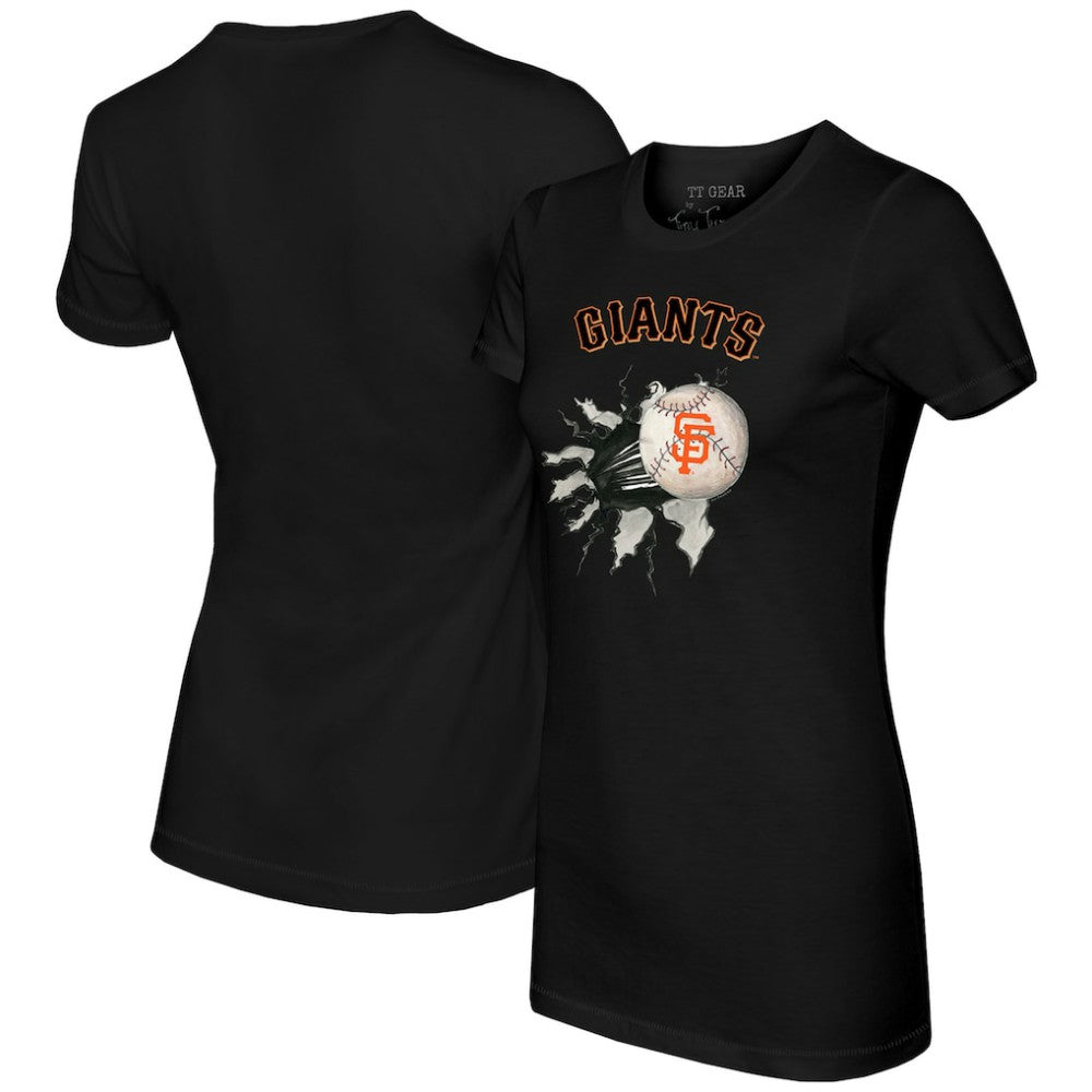 San Francisco Giants Tiny Turnip Women's Baseball Tear T-Shirt - Black - MLB Lifestyle