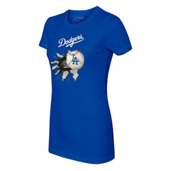 Los Angeles Dodgers Tiny Turnip Women's Baseball Tear T-Shirt - Royal - MLB Online
