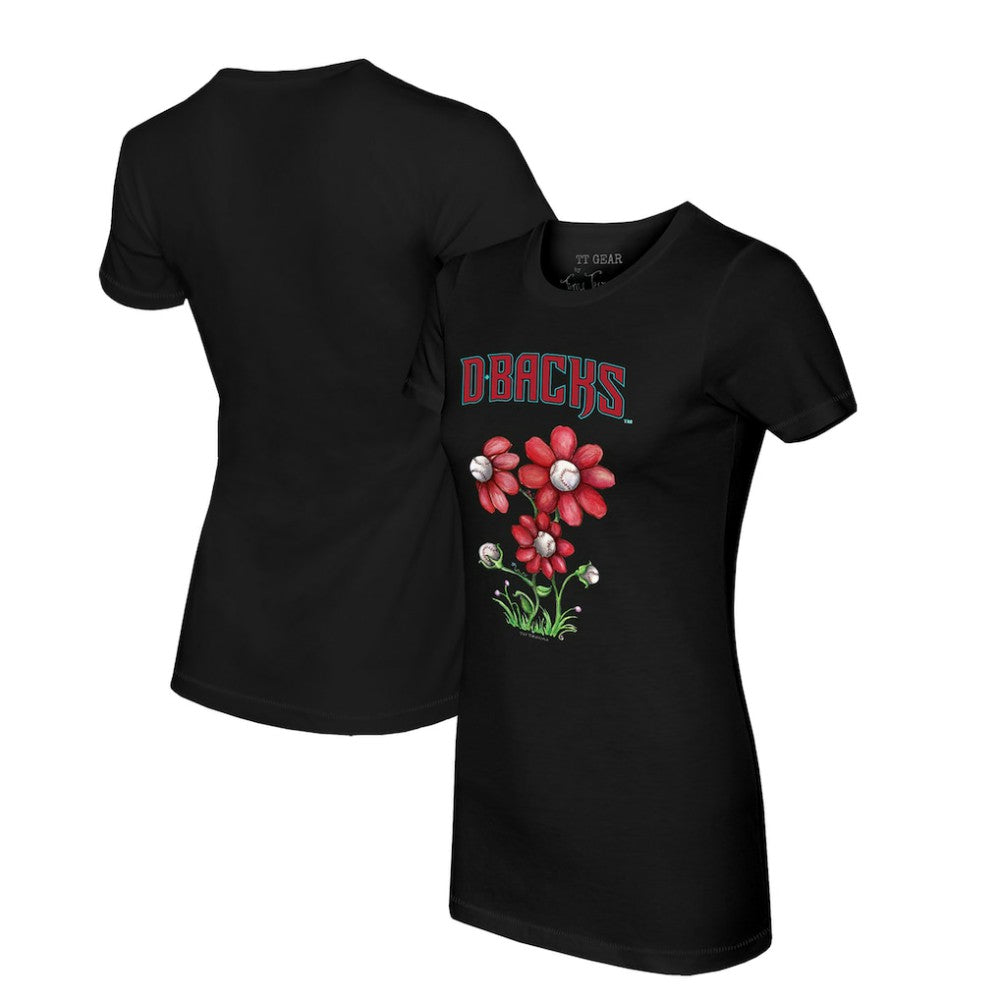 Arizona Diamondbacks Tiny Turnip Women's Blooming Baseballs T-Shirt - Black - MLB Discount