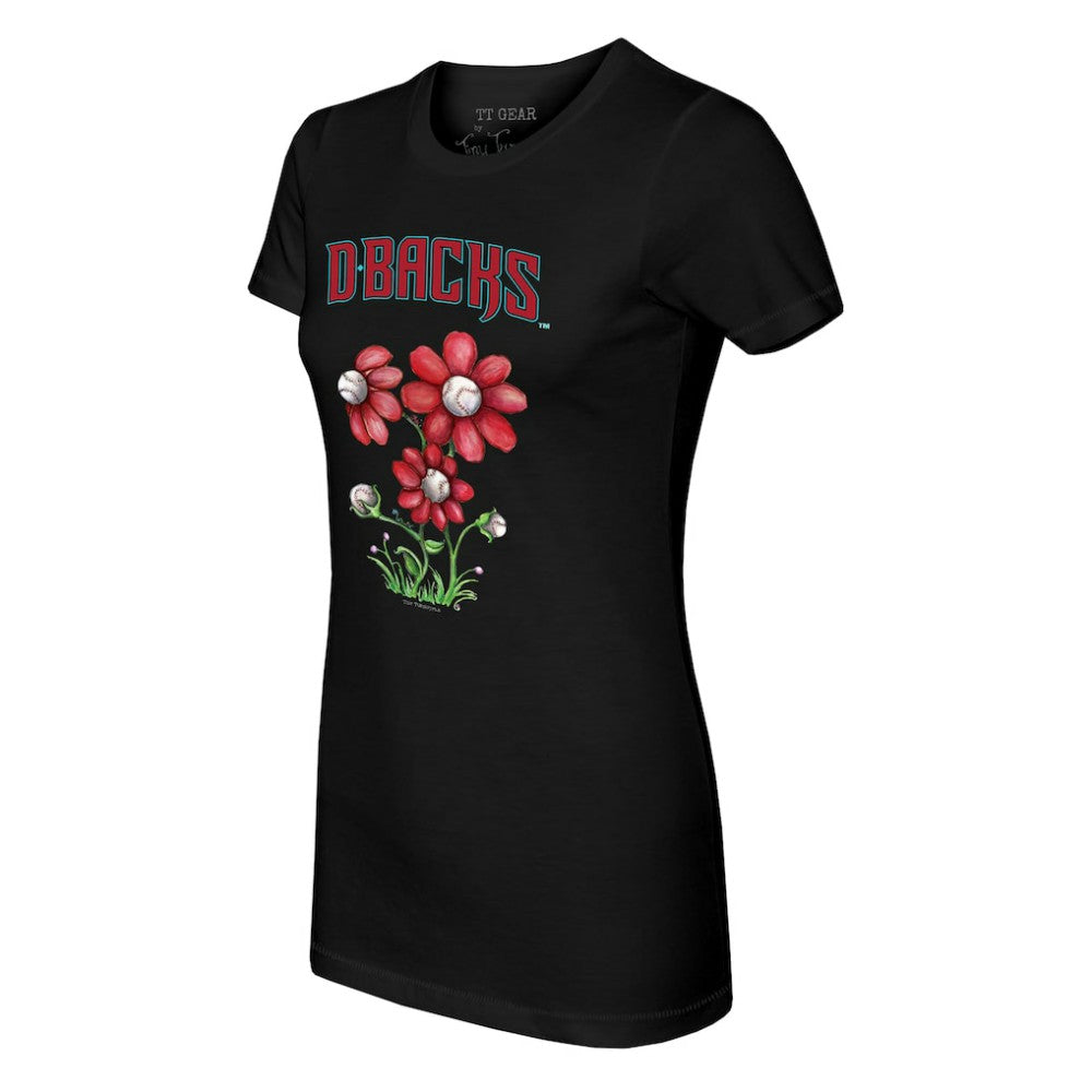 Arizona Diamondbacks Tiny Turnip Women's Blooming Baseballs T-Shirt - Black - MLB Discount