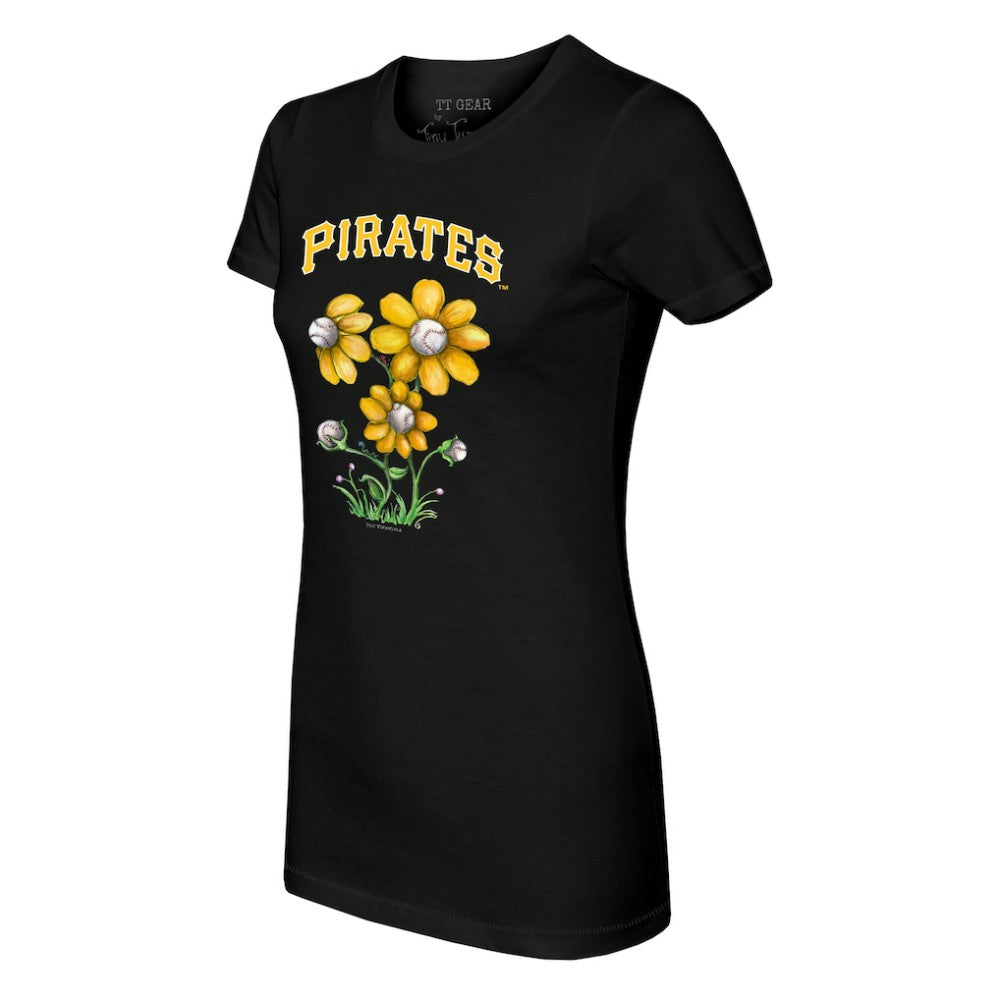 Pittsburgh Pirates Tiny Turnip Women's Blooming Baseballs T-Shirt - Black - MLB Online