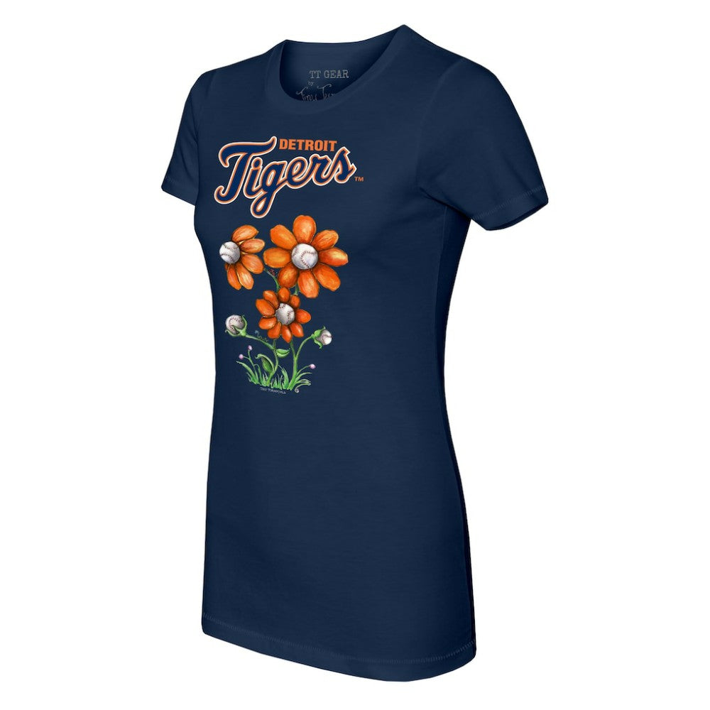 Detroit Tigers Tiny Turnip Women's Blooming Baseballs T-Shirt - Navy - MLB Online