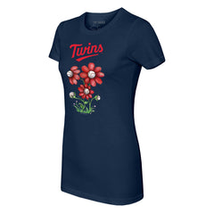 Minnesota Twins Tiny Turnip Women's Blooming Baseballs T-Shirt - Navy - MLB on Sale