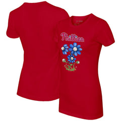Philadelphia Phillies Tiny Turnip Women's Blooming Baseballs T-Shirt - Red - MLB Lifestyle