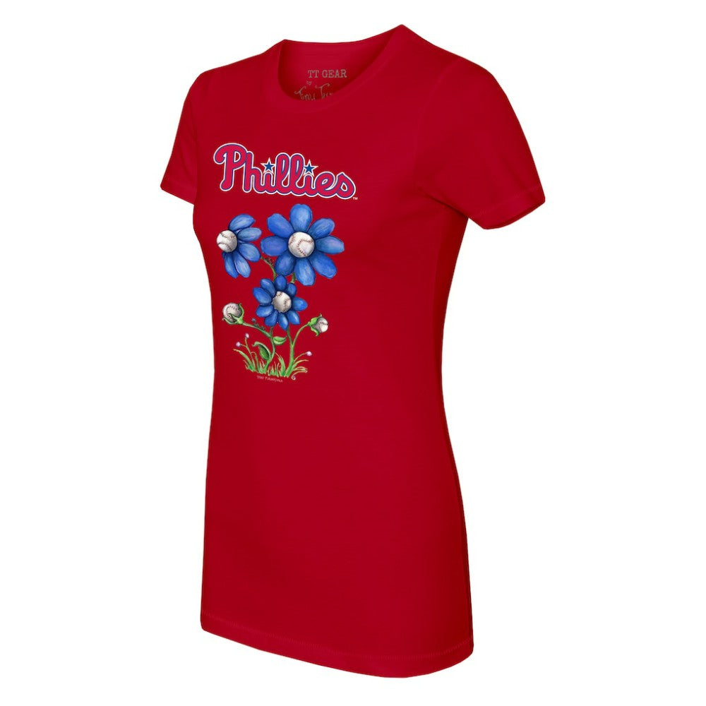 Philadelphia Phillies Tiny Turnip Women's Blooming Baseballs T-Shirt - Red - MLB Lifestyle