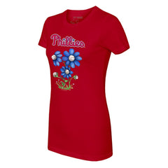 Philadelphia Phillies Tiny Turnip Women's Blooming Baseballs T-Shirt - Red - MLB Lifestyle