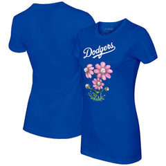 Los Angeles Dodgers Tiny Turnip Women's Blooming Baseballs T-Shirt - Royal - MLB on Sale