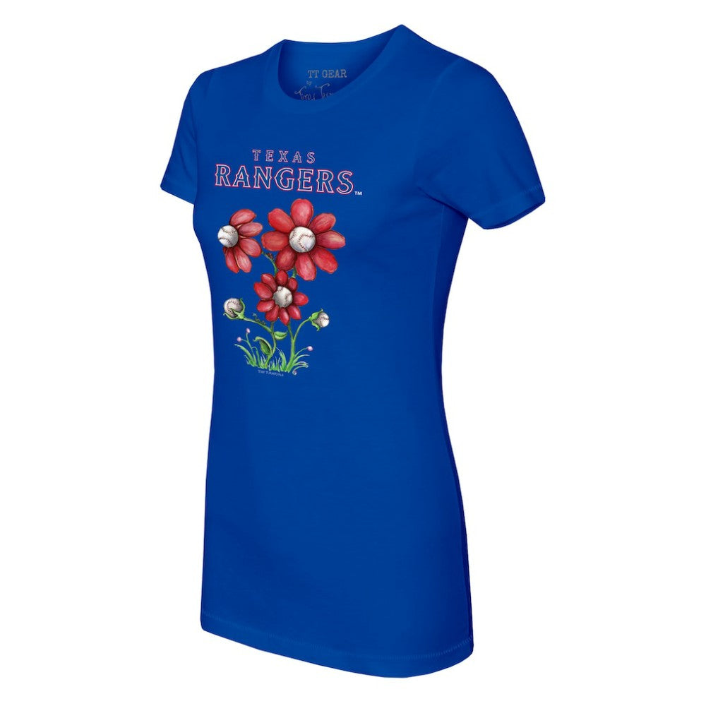 Texas Rangers Tiny Turnip Women's Blooming Baseballs T-Shirt - Royal - MLB Discount