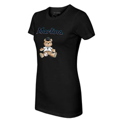 Miami Marlins Tiny Turnip Women's Teddy Boy T-Shirt - Black - MLB Discount
