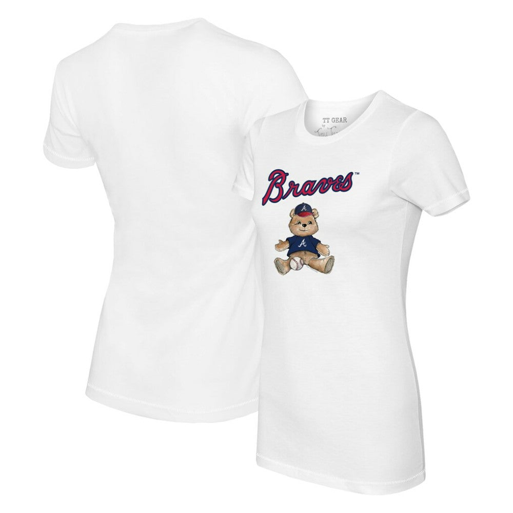 Atlanta Braves Tiny Turnip Women's Teddy Boy T-Shirt - White - MLB Lifestyle