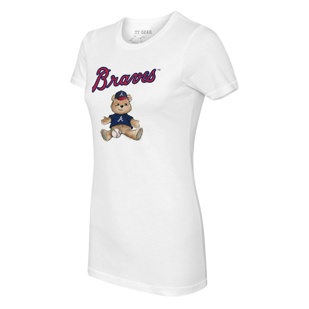 Atlanta Braves Tiny Turnip Women's Teddy Boy T-Shirt - White - MLB Lifestyle