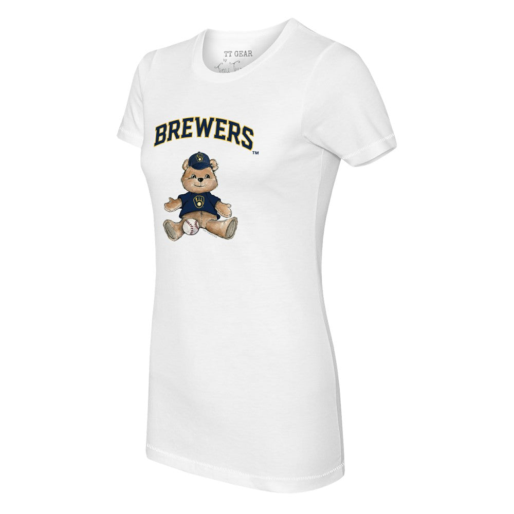 Milwaukee Brewers Tiny Turnip Women's Teddy Boy T-Shirt - White - MLB Lifestyle