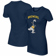 Milwaukee Brewers Tiny Turnip Women's Bronto T-Shirt - Navy - MLB Lifestyle
