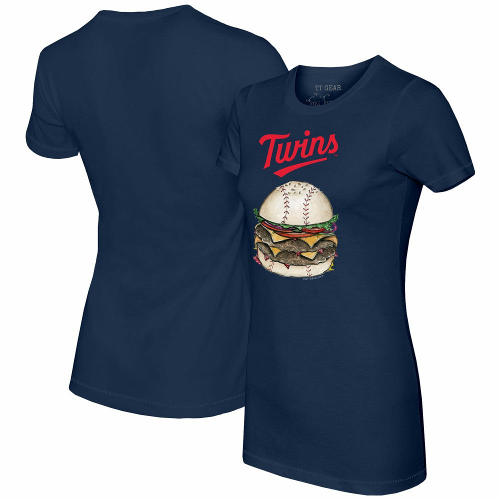 Minnesota Twins Tiny Turnip Women's Burger T-Shirt - Navy - MLB Sale