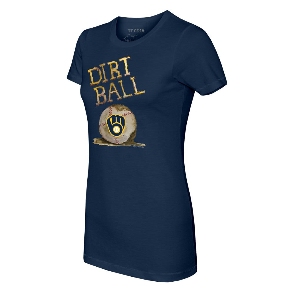 Milwaukee Brewers Tiny Turnip Women's Dirt Ball T-Shirt - Navy - MLB Discount