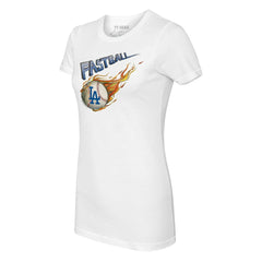 Los Angeles Dodgers Tiny Turnip Women's Fastball T-Shirt - White - MLB Discount