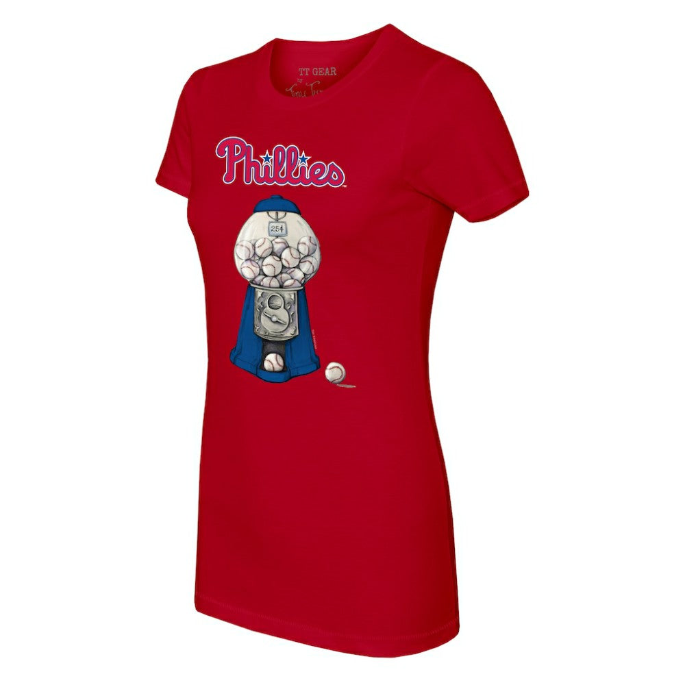 Philadelphia Phillies Tiny Turnip Women's Gumball Machine T-Shirt - Red - MLB Discount