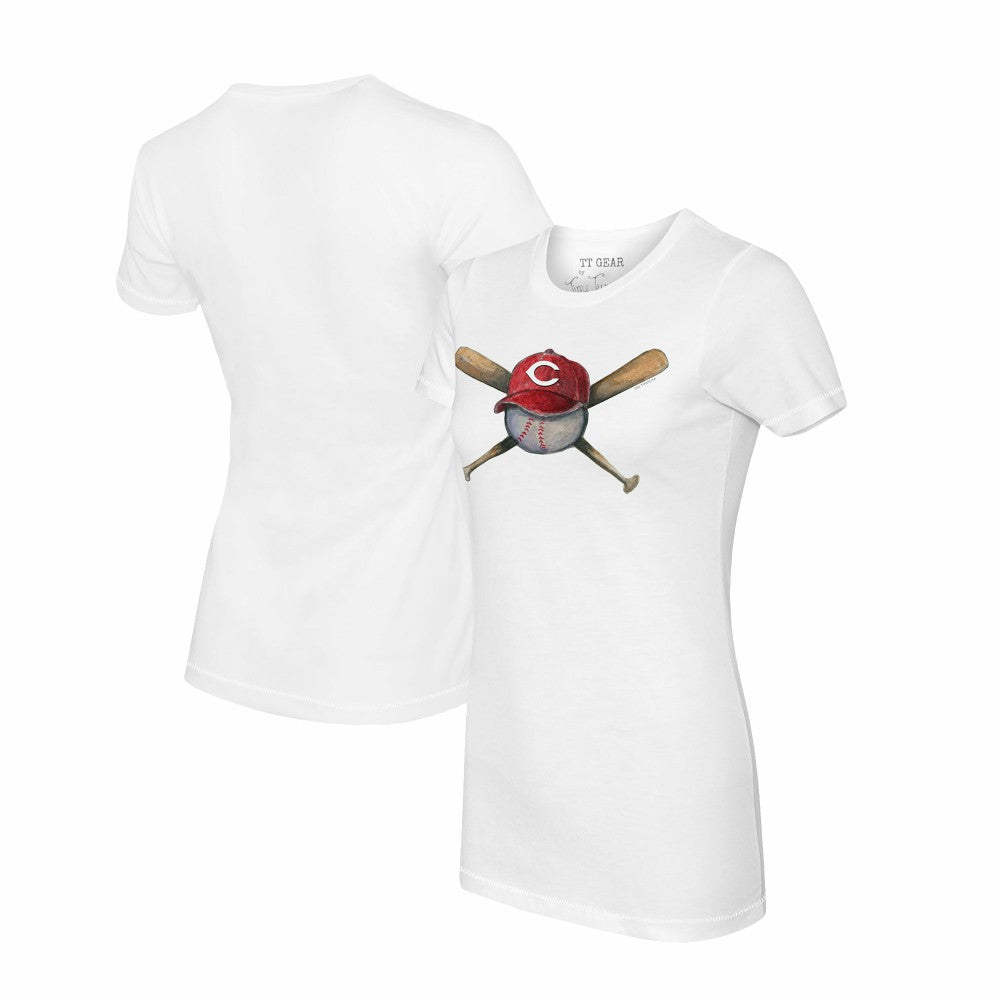 Cincinnati Reds Tiny Turnip Women's Hat Crossbats T-Shirt - White - MLB Online