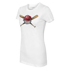 Cincinnati Reds Tiny Turnip Women's Hat Crossbats T-Shirt - White - MLB Online