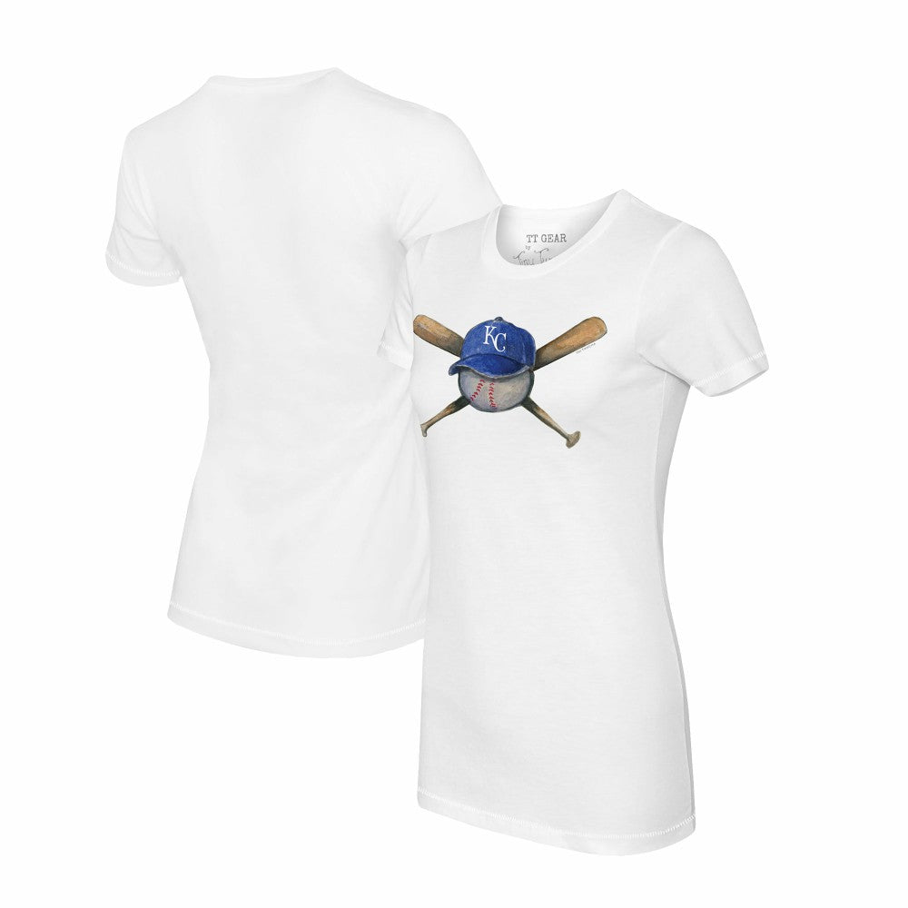 Kansas City Royals Tiny Turnip Women's Hat Crossbats T-Shirt - White - MLB Online