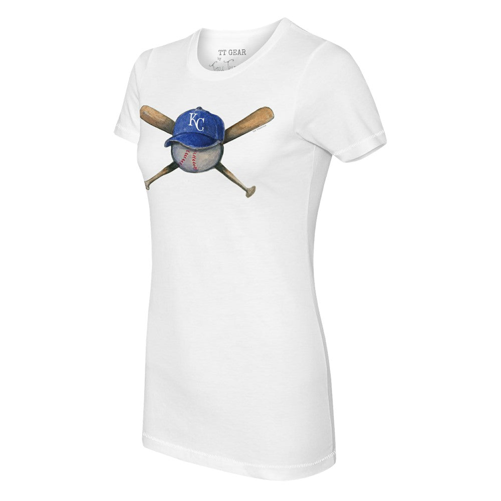 Kansas City Royals Tiny Turnip Women's Hat Crossbats T-Shirt - White - MLB Online