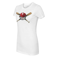 Philadelphia Phillies Tiny Turnip Women's Hat Crossbats T-Shirt - White - MLB on Sale