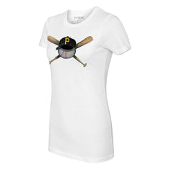 Pittsburgh Pirates Tiny Turnip Women's Hat Crossbats T-Shirt - White - MLB Discount