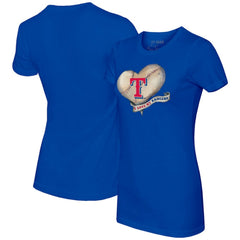 Texas Rangers Tiny Turnip Women's Heart Banner T-Shirt - Royal - MLB Lifestyle