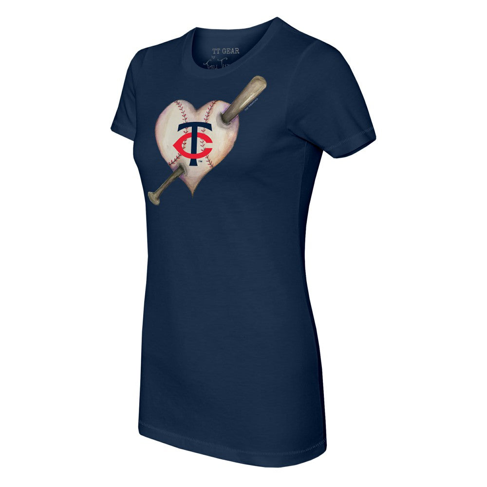 Minnesota Twins Tiny Turnip Women's Heart Bat T-Shirt - Navy - MLB Online