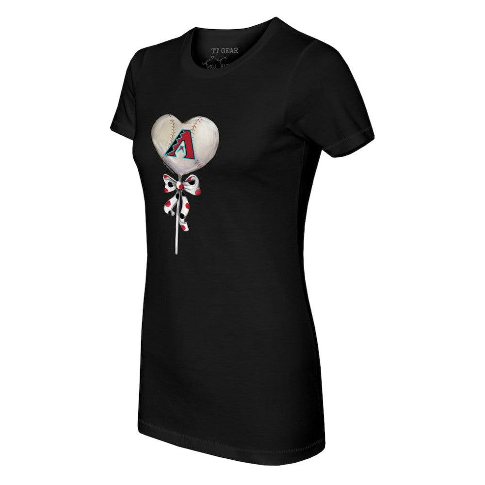 Arizona Diamondbacks Tiny Turnip Women's Heart Lolly T-Shirt - Black - MLB on Sale