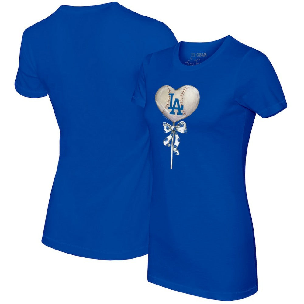 Los Angeles Dodgers Tiny Turnip Women's Heart Lolly T-Shirt - Royal - MLB Discount