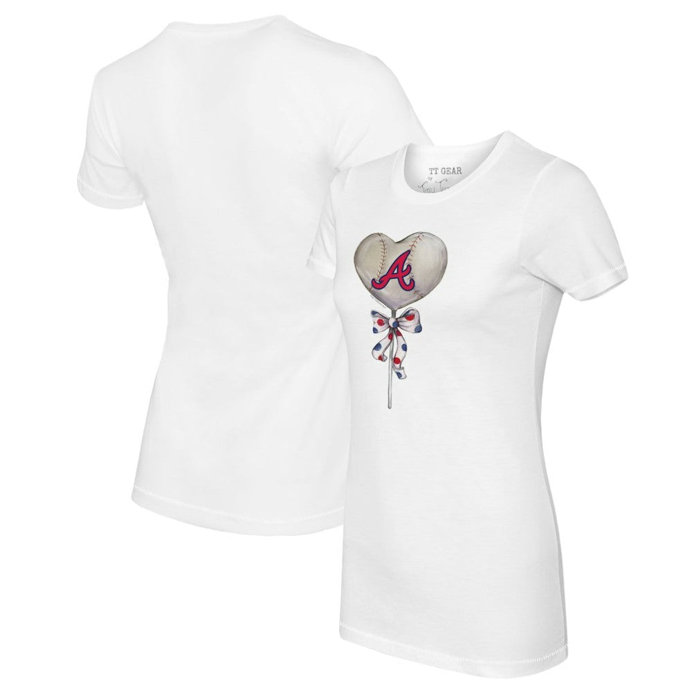 Atlanta Braves Tiny Turnip Women's Heart Lolly T-Shirt - White - MLB Online